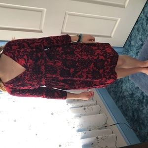 Land's End Floral print Red Dress